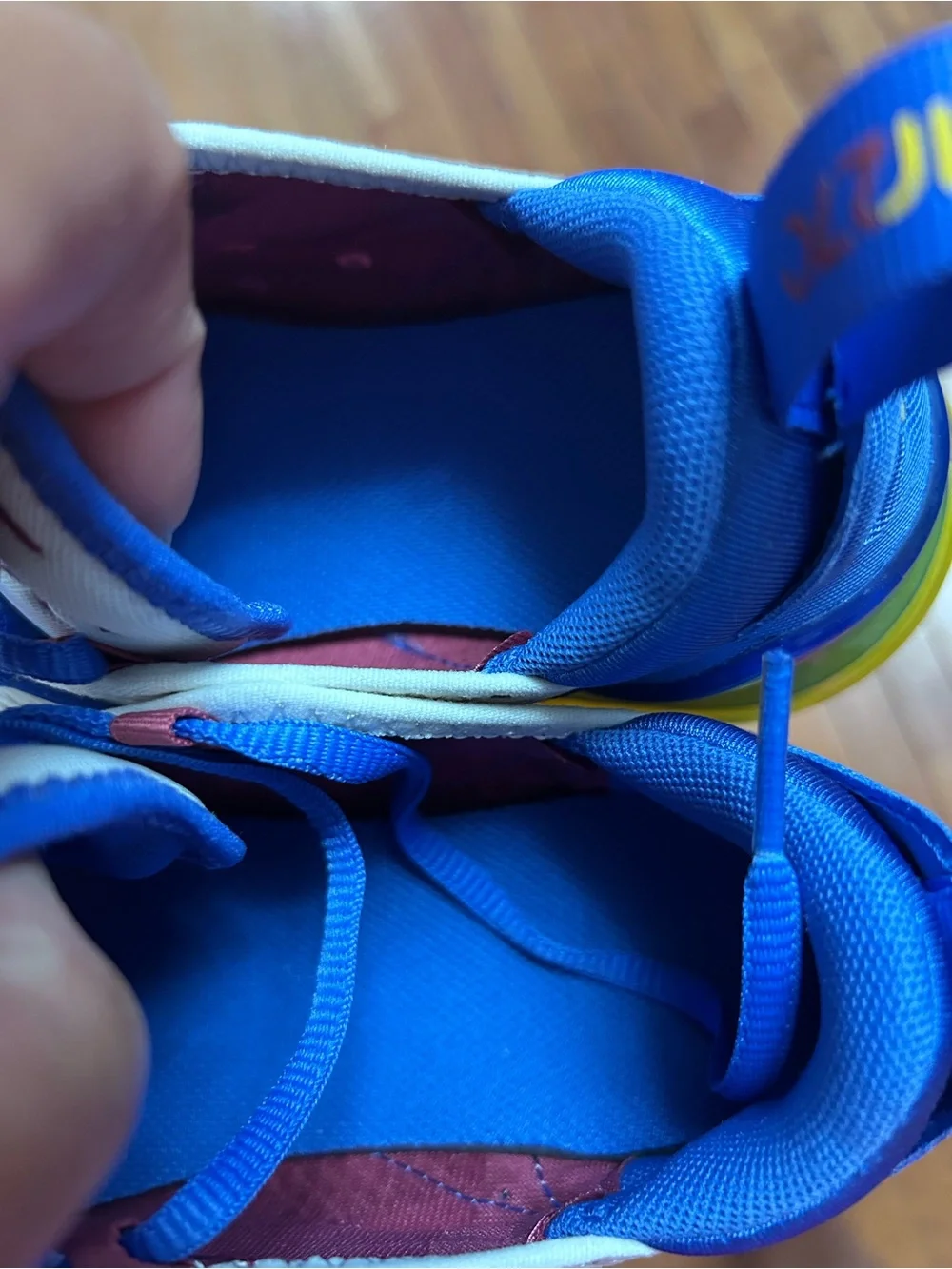 Nike Kids Mesh Sneakers in White, Blue & Pinkish Purple